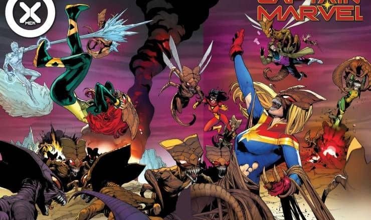 Kaptein Marvel og X-Men slår seg sammen for å kjempe mot Brood fra februar 2023 • AIPT